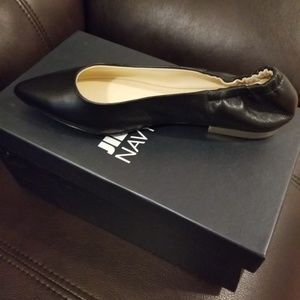 Jil Sander Navy Garda Point Toe Flat (Women's)